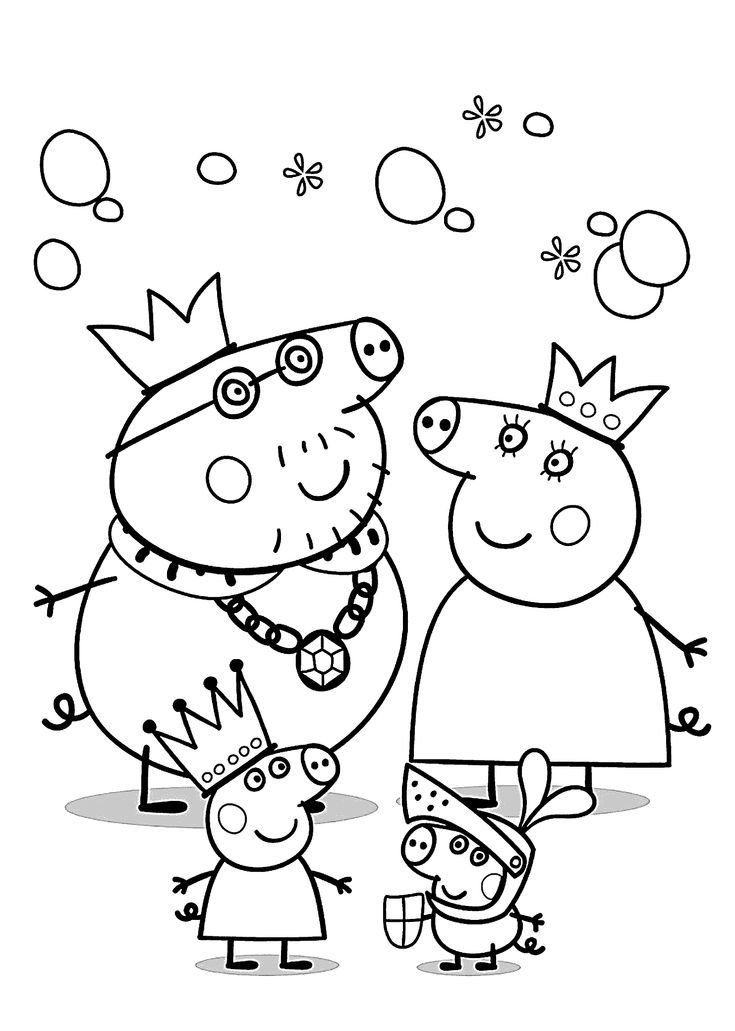 Peppa pig family coloring pages for kids, printable free bubakids.com Wallpaper
