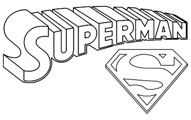 Superman logo printable Coloring Page Wallpaper