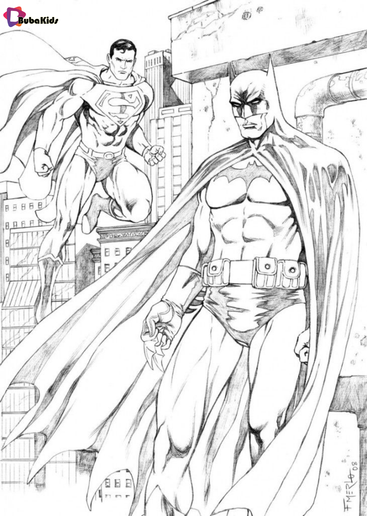 Batman and Superman Printable Coloring Pages