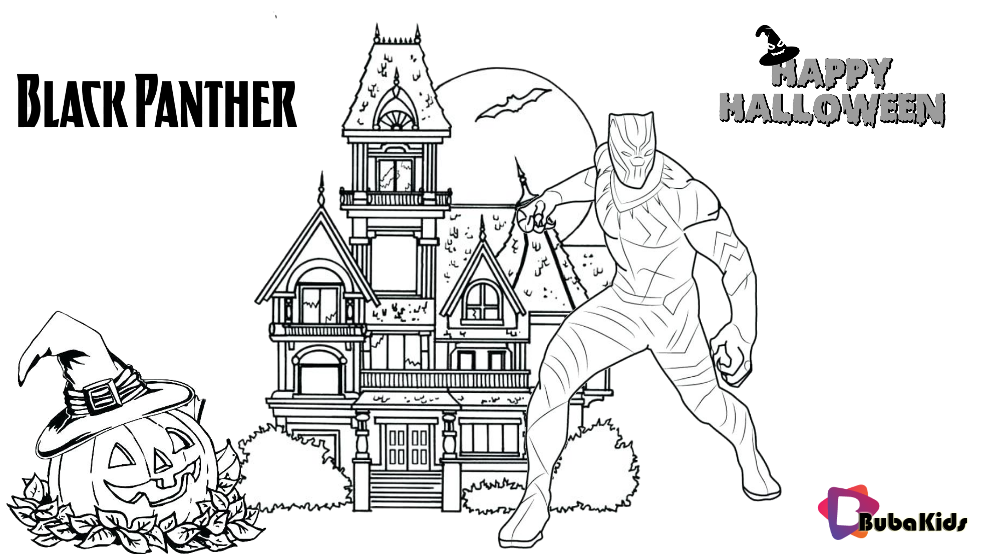 Black panther costume for 2019 halloween party coloring page Wallpaper