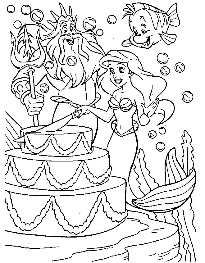 Little Mermaid Characters Coloring Pages Wallpaper