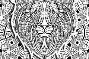 Mandala With Lion King Special Coloring Pages