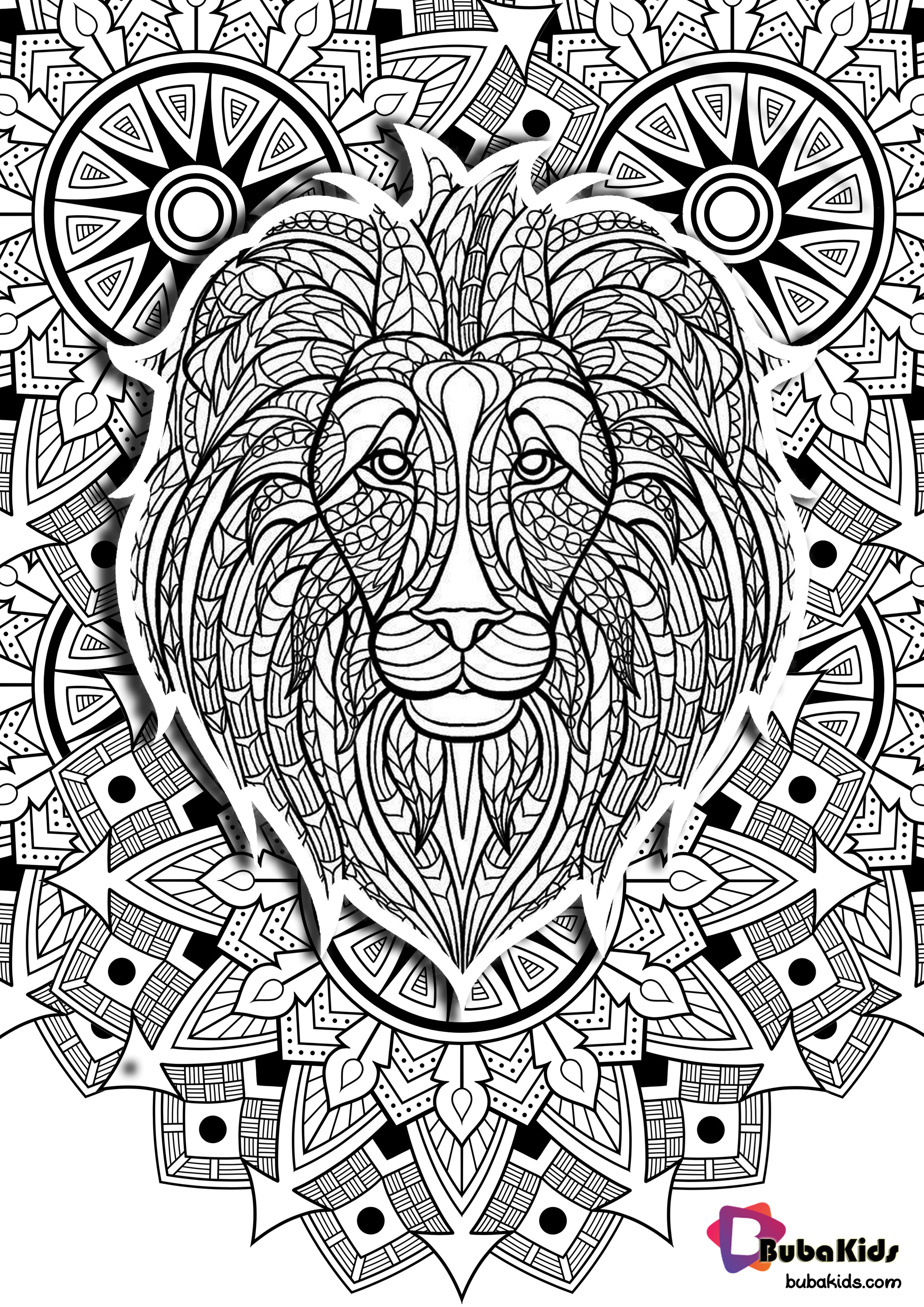 Mandala With Lion King Special Coloring Pages Wallpaper