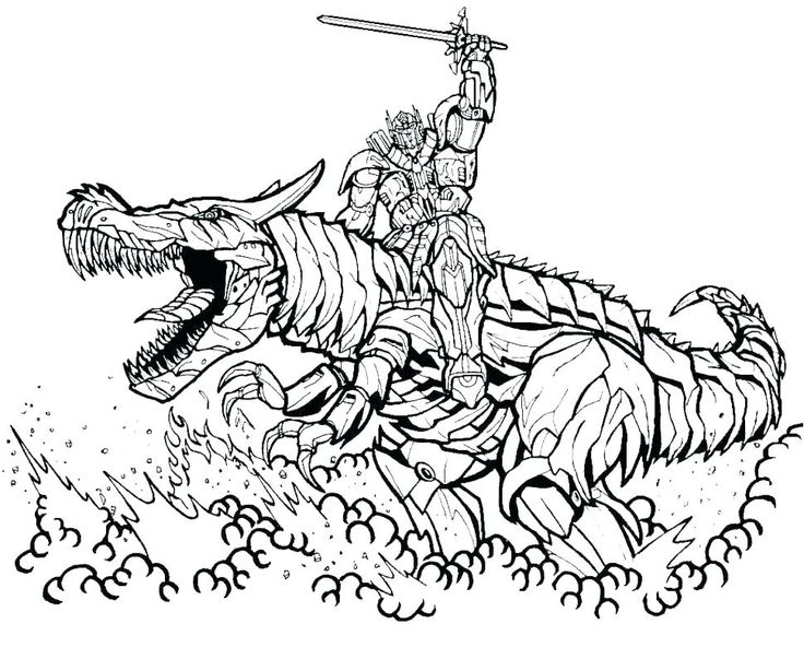 Transformers Coloring Pages Bumblebee riding dragon Coloring Pages Wallpaper