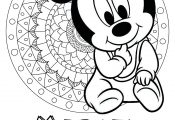Cute Baby Mickey Mouse Coloring Pages Printable Free