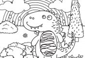 Cute Dinosaurs T-Rex Coloring Pages