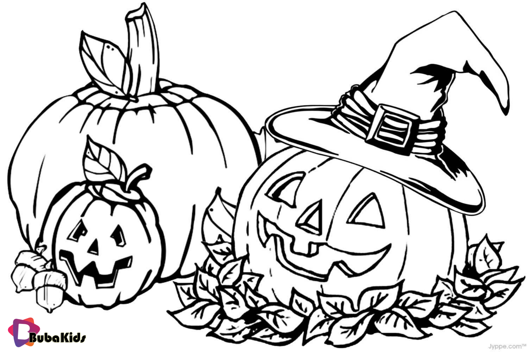 Halloween pumpkins jack ‘o lantern printable coloring pages on bubakids.com Wallpaper