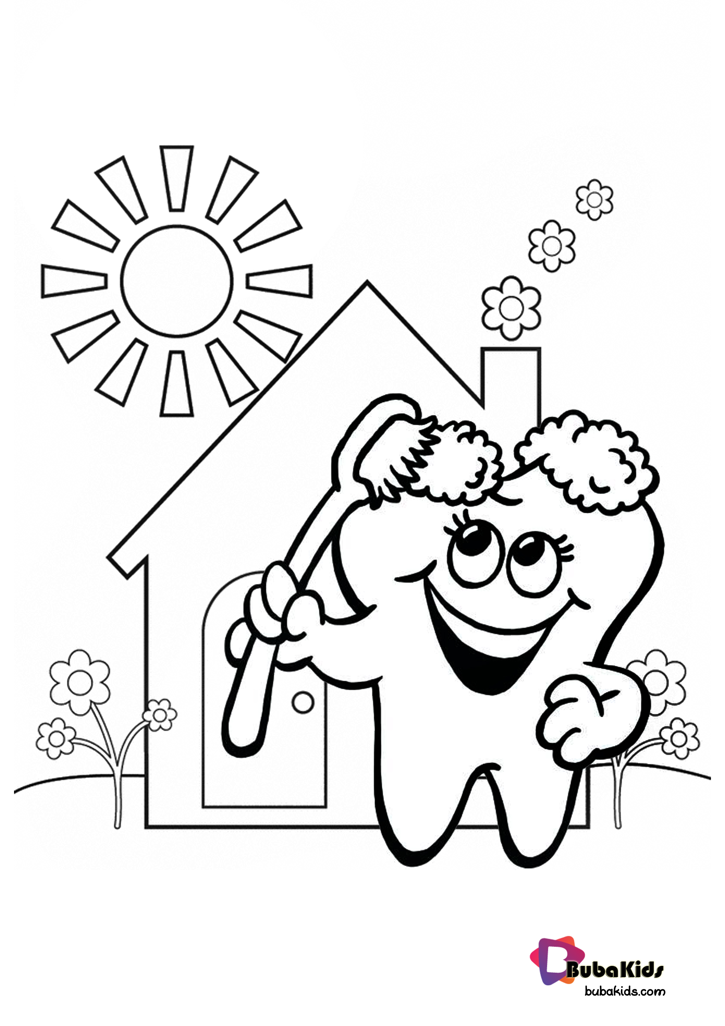Kids Dental Coloring Pages only in Bubakids Wallpaper