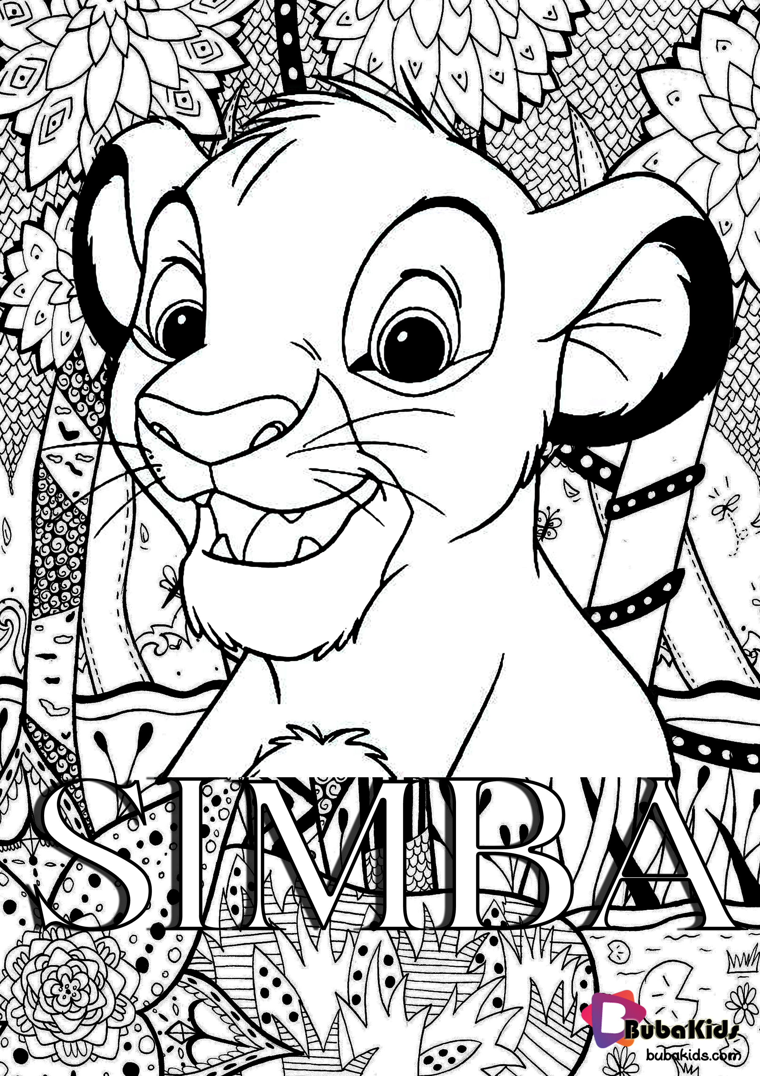 Simba The Lion King In The Forest Coloring Wallpaper