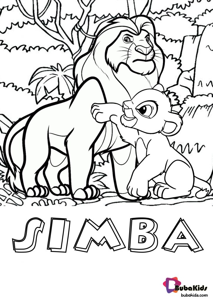 Simba Lion King Printable Coloring Page Free