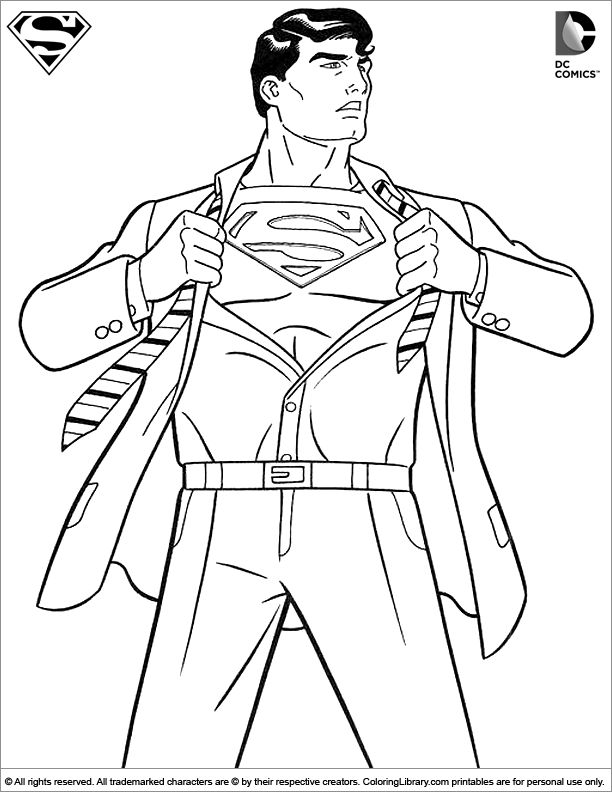 Superman printable coloring page Wallpaper