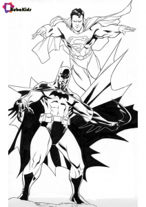 Superman vs Batman printable coloring pages on bubakids.com | BubaKids.com