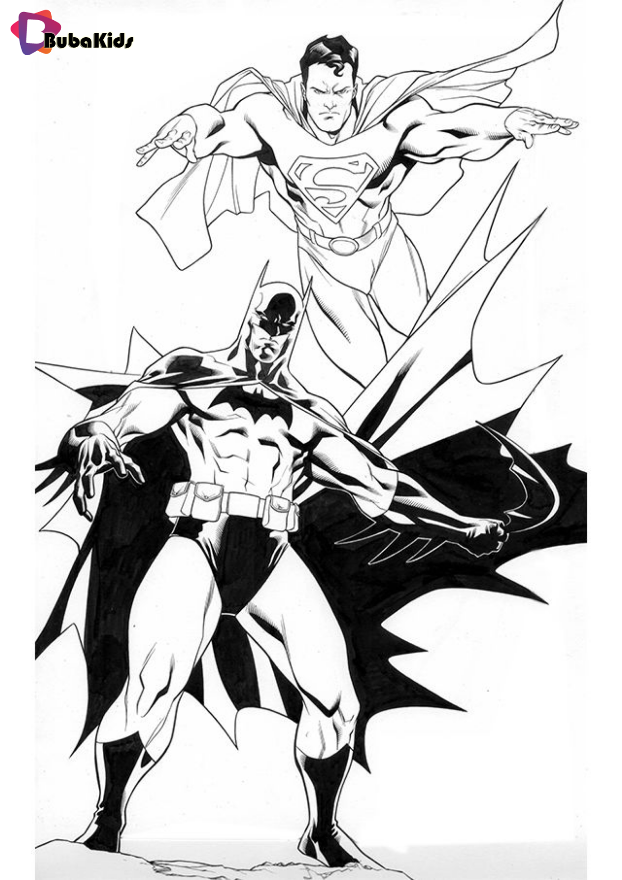 Superman vs Batman printable coloring pages on bubakids.com Wallpaper