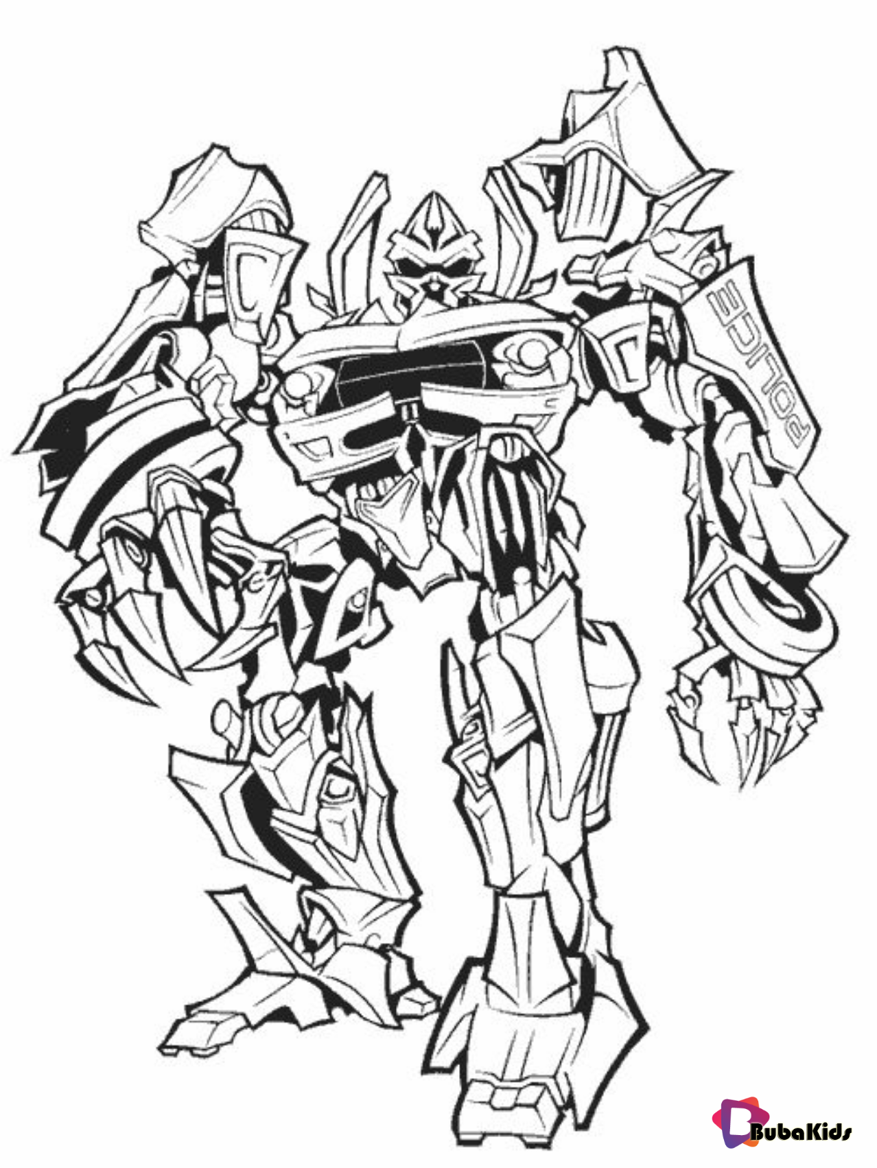 Transformer coloring pages and printable on bubakids.com Wallpaper