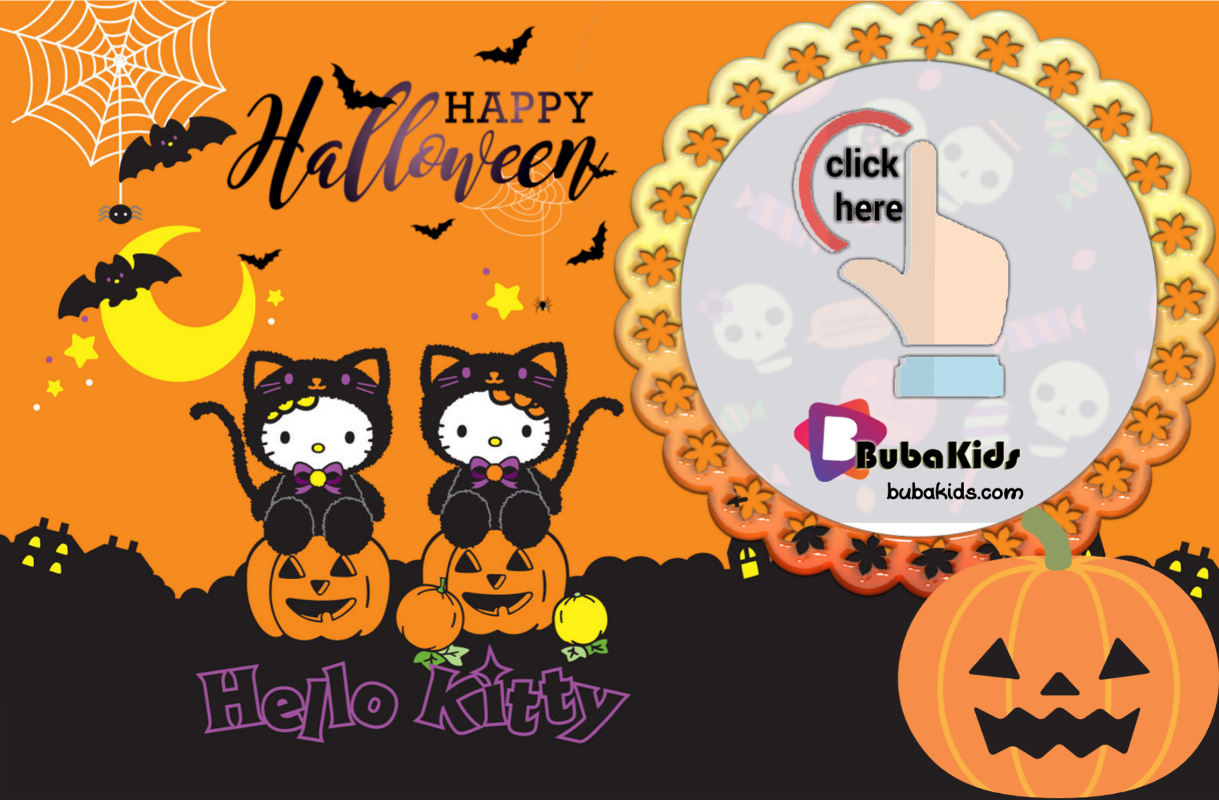 Hello Kitty halloween party invitation free and printable. Wallpaper