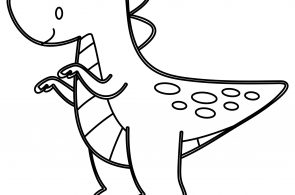 Baby TRex Coloring Page With Egg
