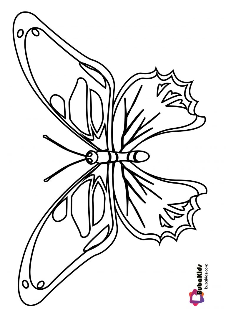 Bubakids Realistic Butterfly Coloring Page - BubaKids.com