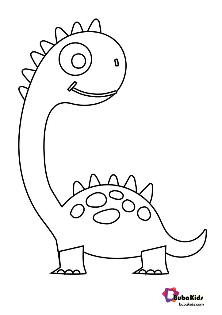 Cute Dinosaurs Coloring Page For Kids - BubaKids.com