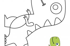 Cute Lil T-rex Coloring Page