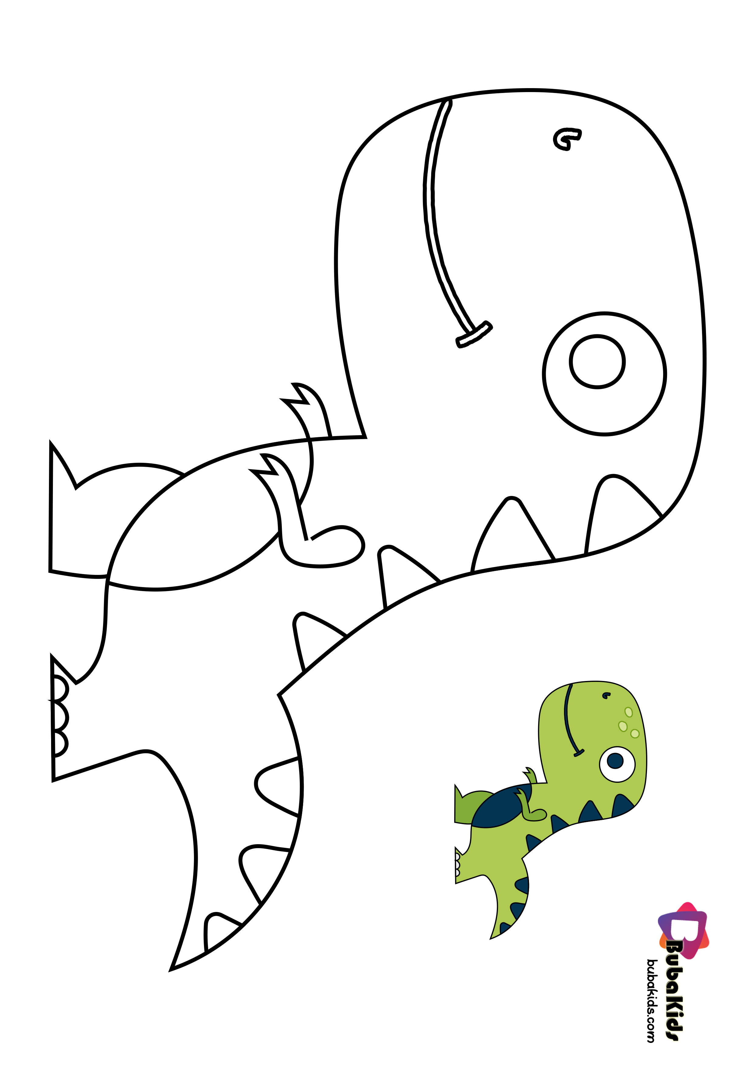 Cute Lil T-rex Coloring Page Wallpaper