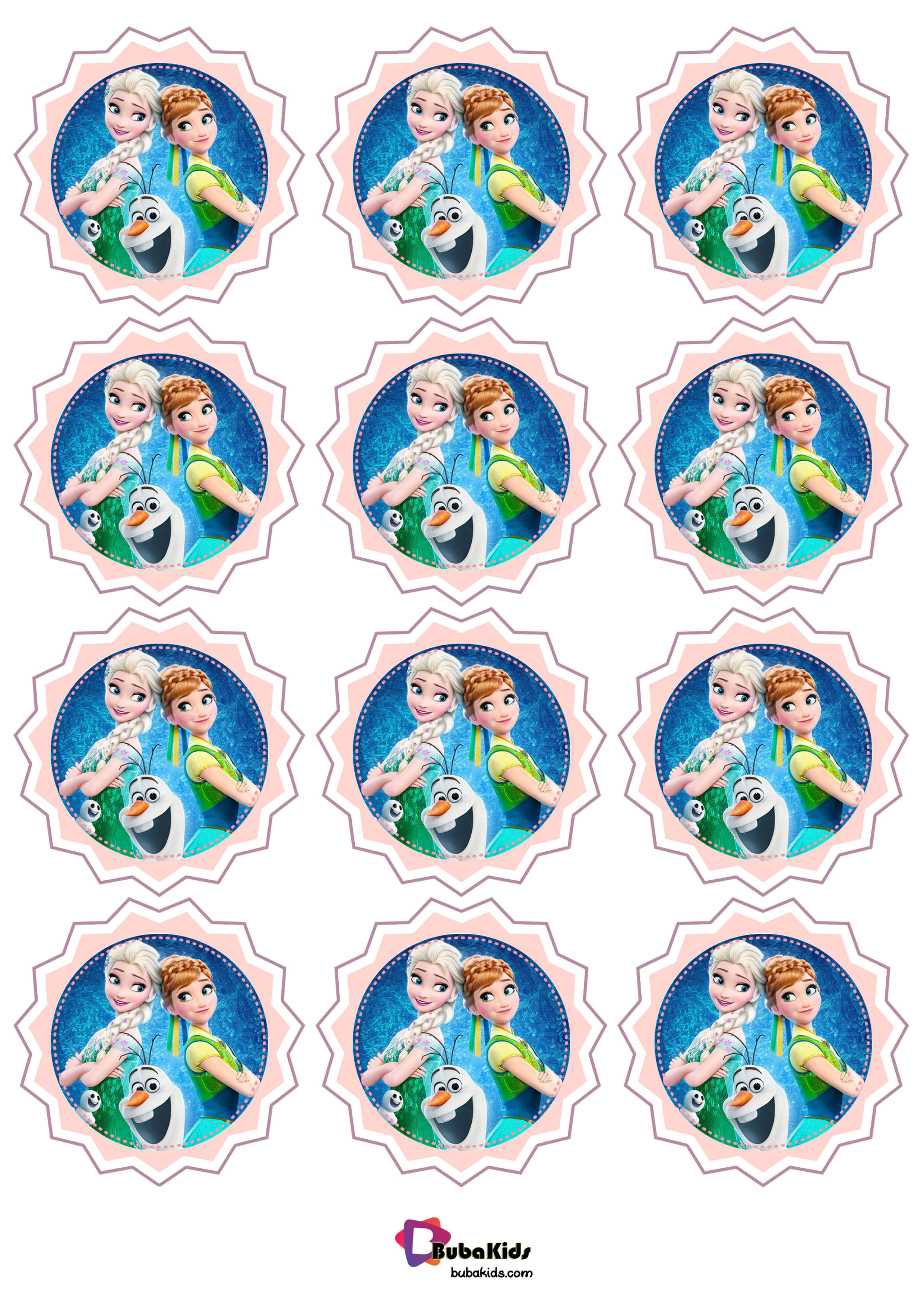 Free Printable Frozen Sticker Label Size A4 Wallpaper