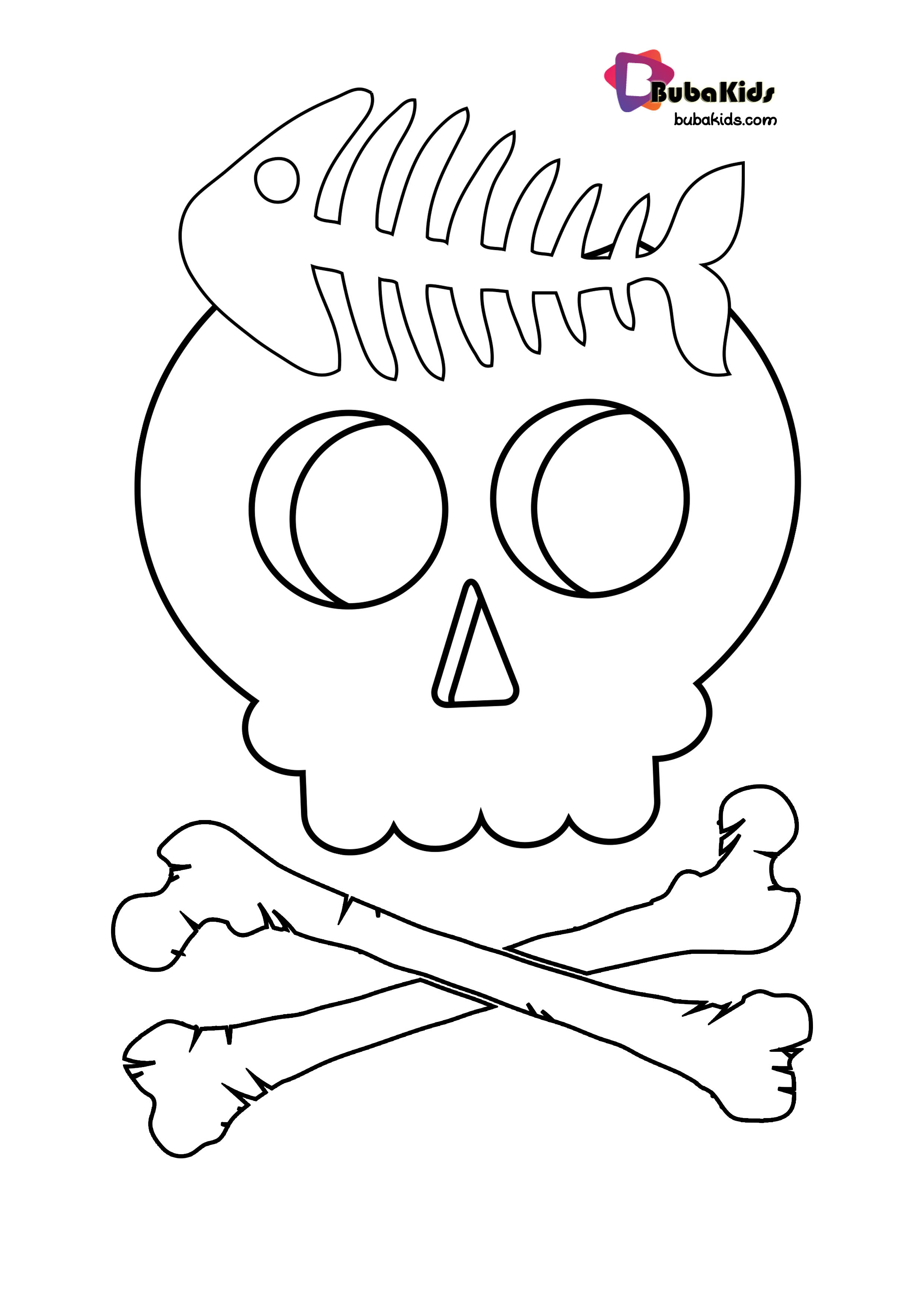 Funny Skull Coloring Page Wallpaper