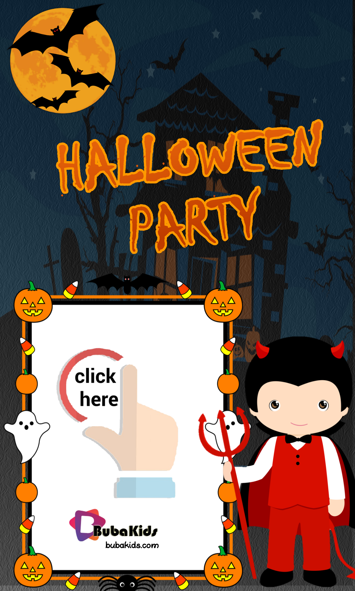 Free and printable Halloween party invitation template. Wallpaper