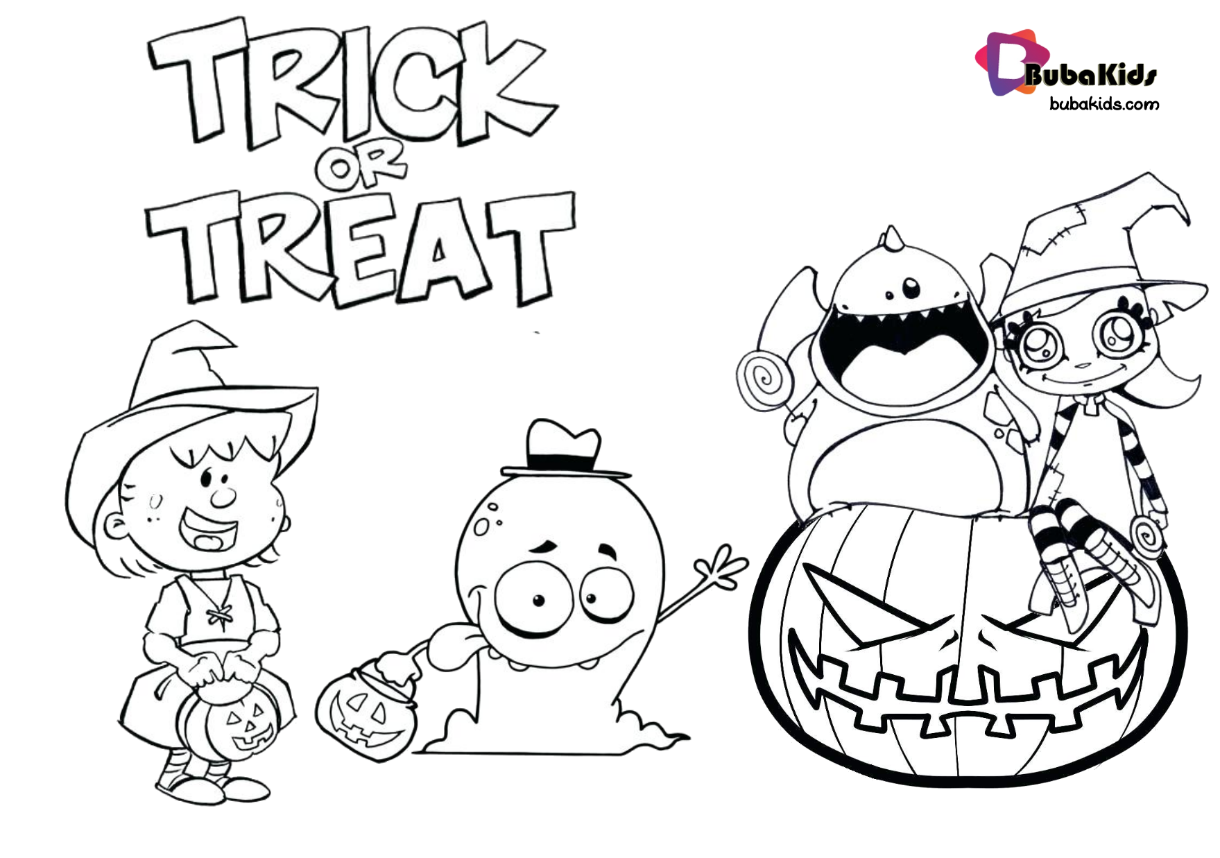 Treat or trick halloween free printable coloring pages. Wallpaper