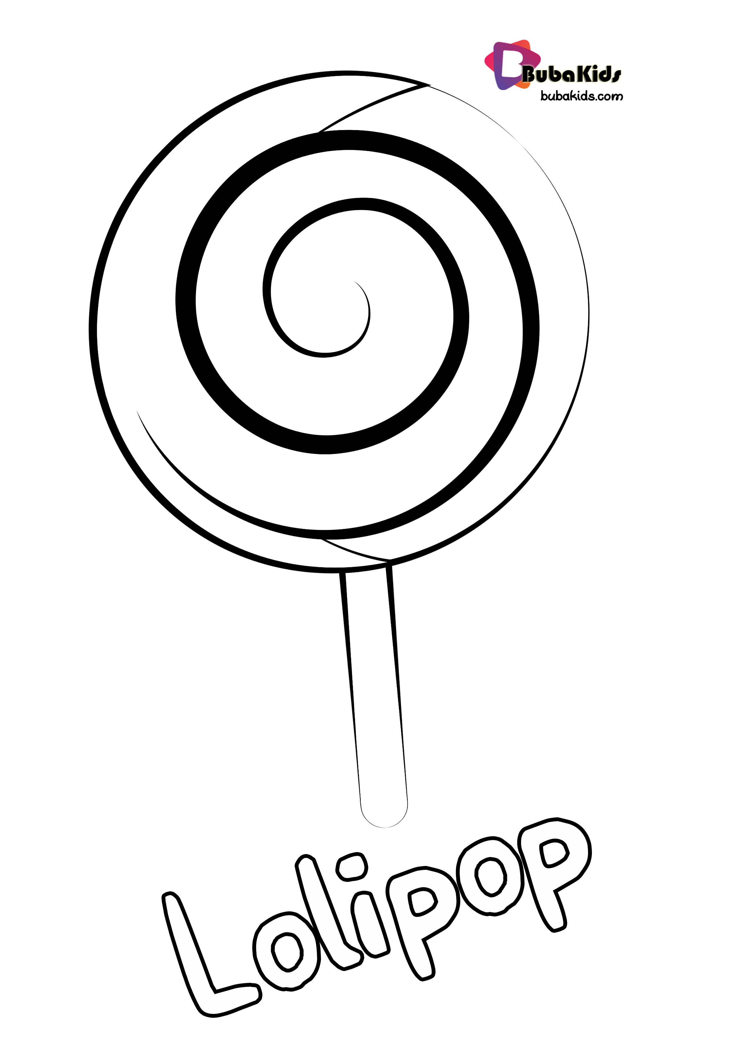 Lollipop Candy Coloring Page Wallpaper