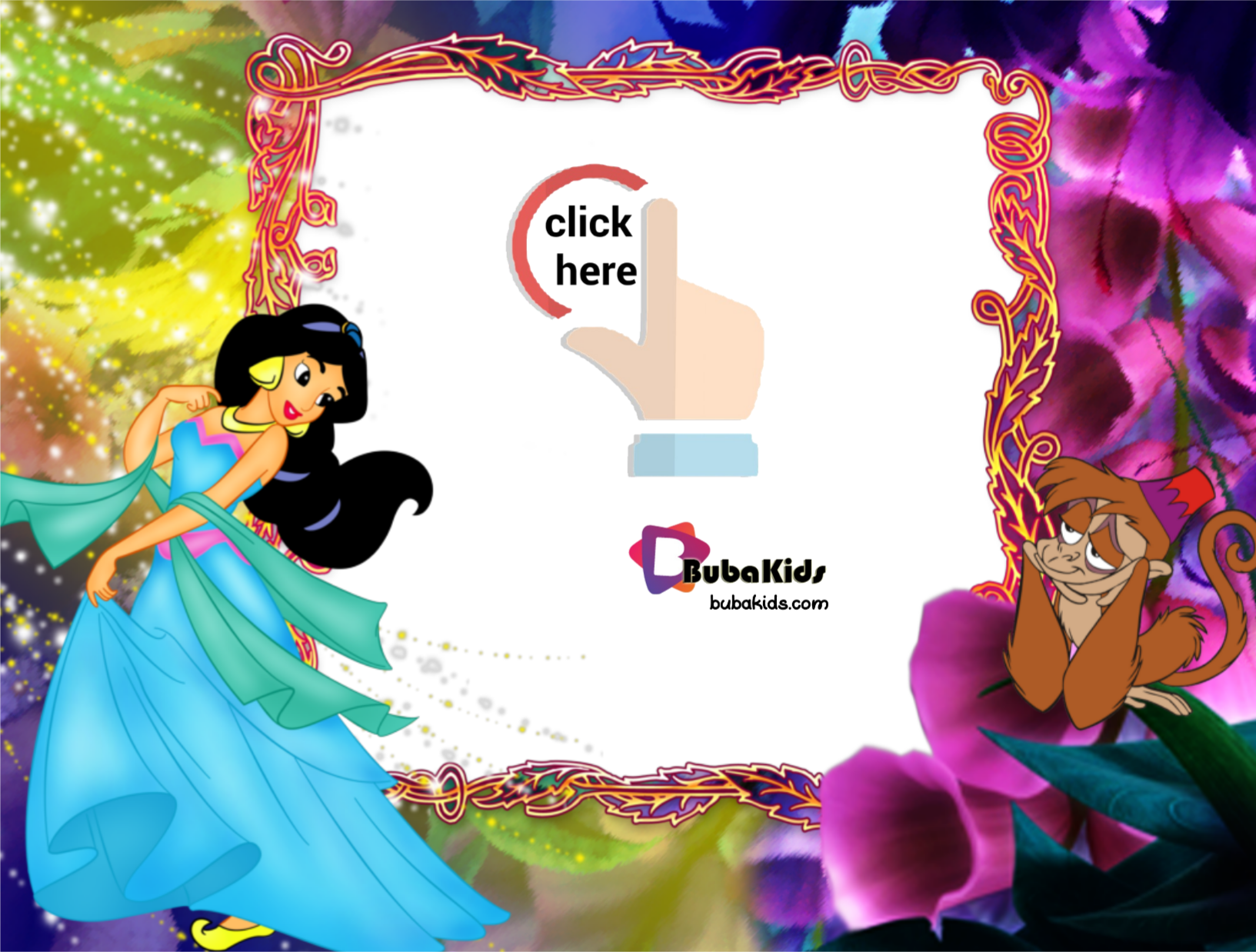 Princess Jasmine and abu free printable invitation template. Wallpaper