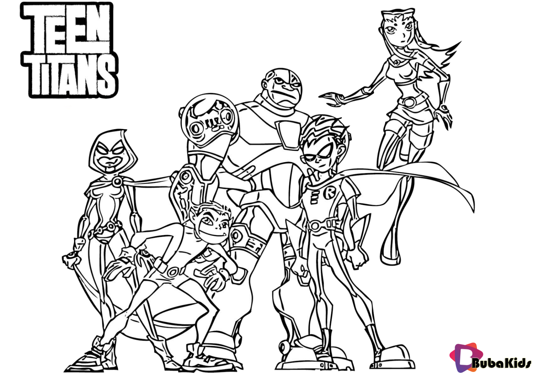 Teen Titans free printable coloring pages. Wallpaper