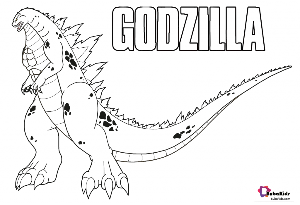 Free printable Godzilla coloring pages for kids. - BubaKids.com