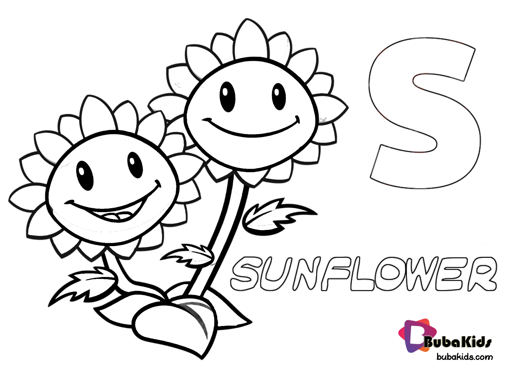 Print and color this free letter S and cute sunflower coloring page for toddlers. Wallpaper