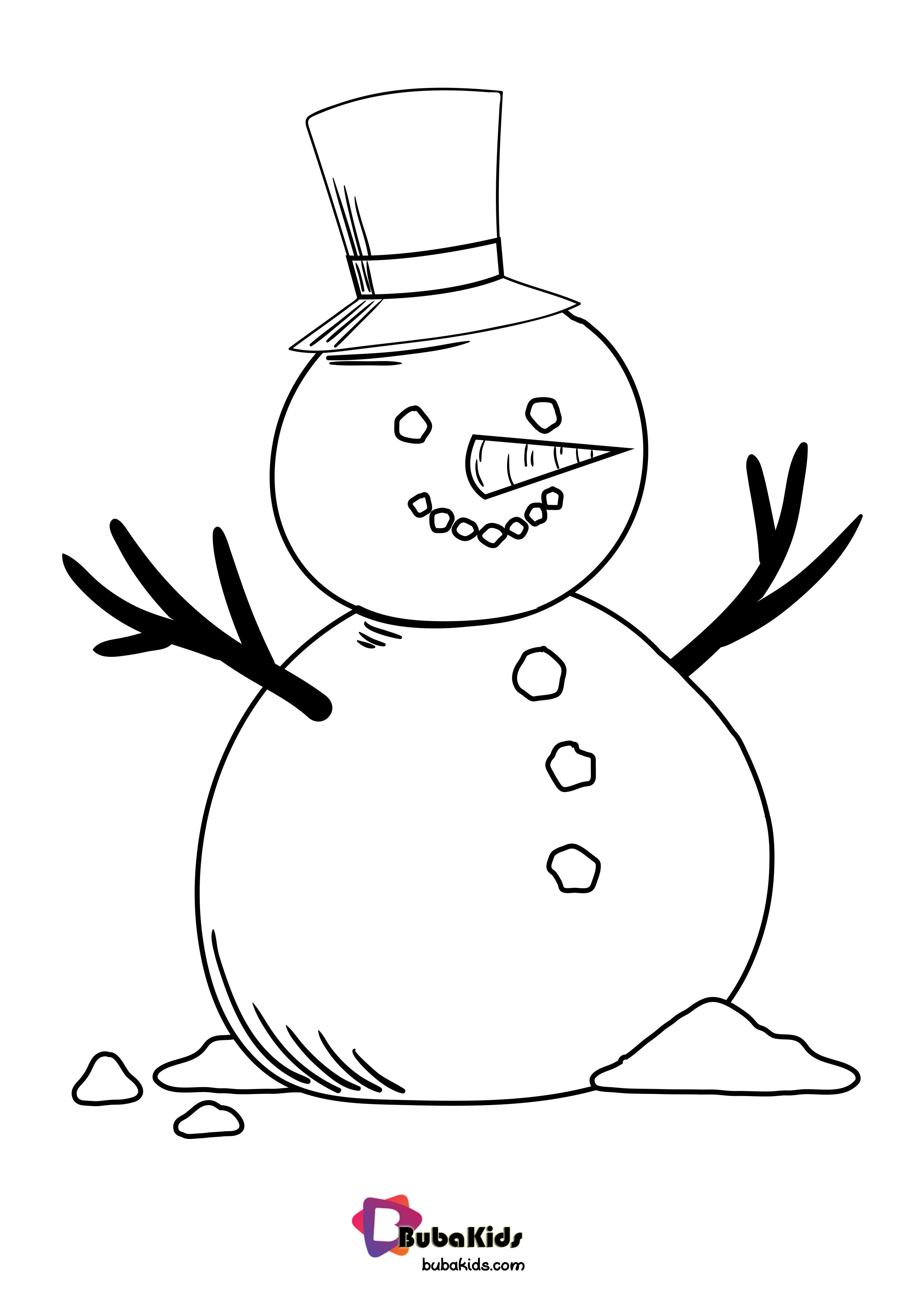 Bubakids Snowman Coloring Page Wallpaper
