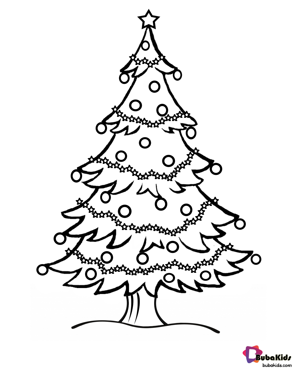 Christmas tree free printable coloring page. Wallpaper