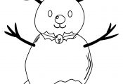Cute Deer Snowman Coloring Page