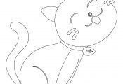Cute Kitten Coloring Page