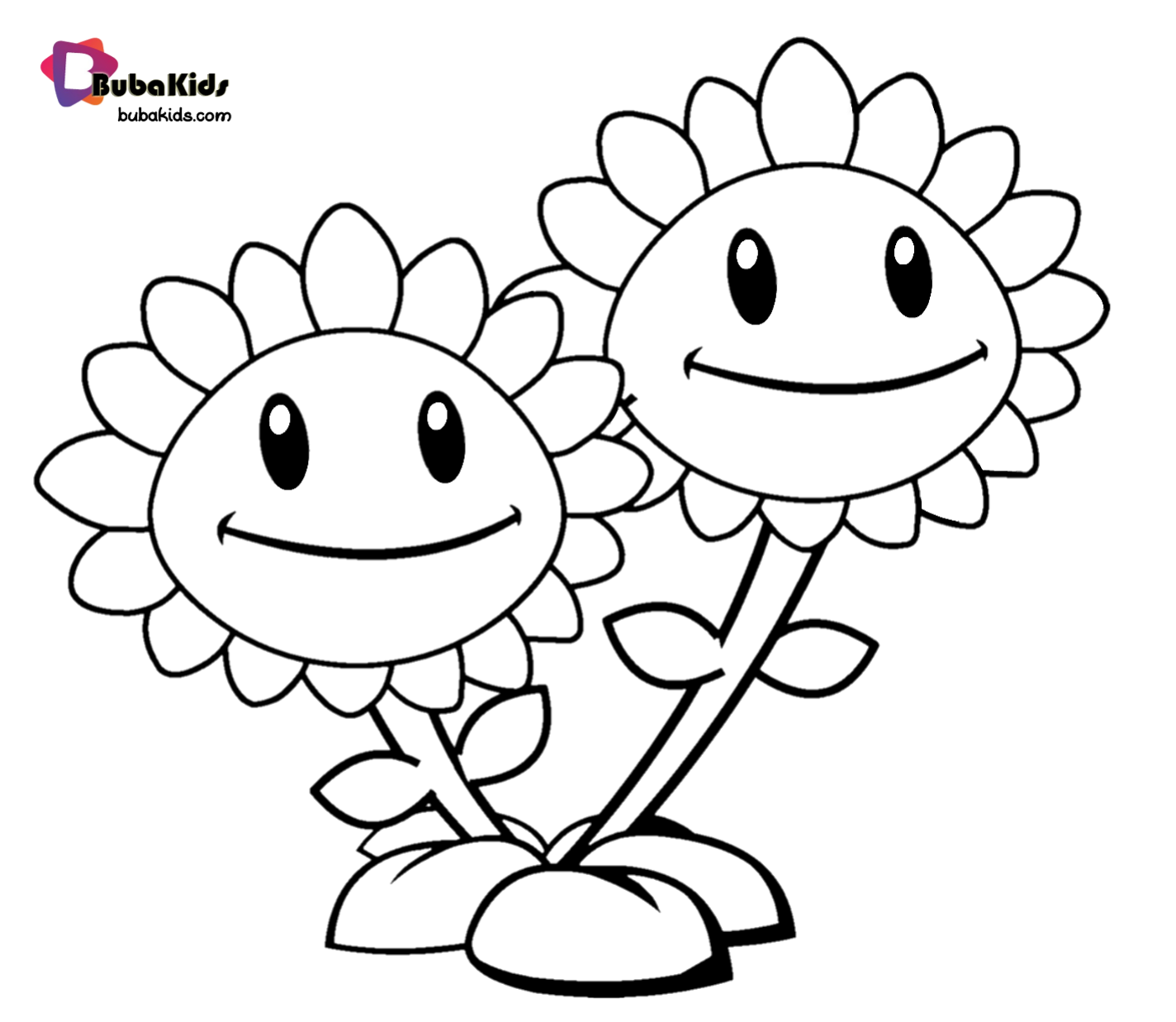 Cute sunflower coloring page for toddlers. Free and printable. Wallpaper
