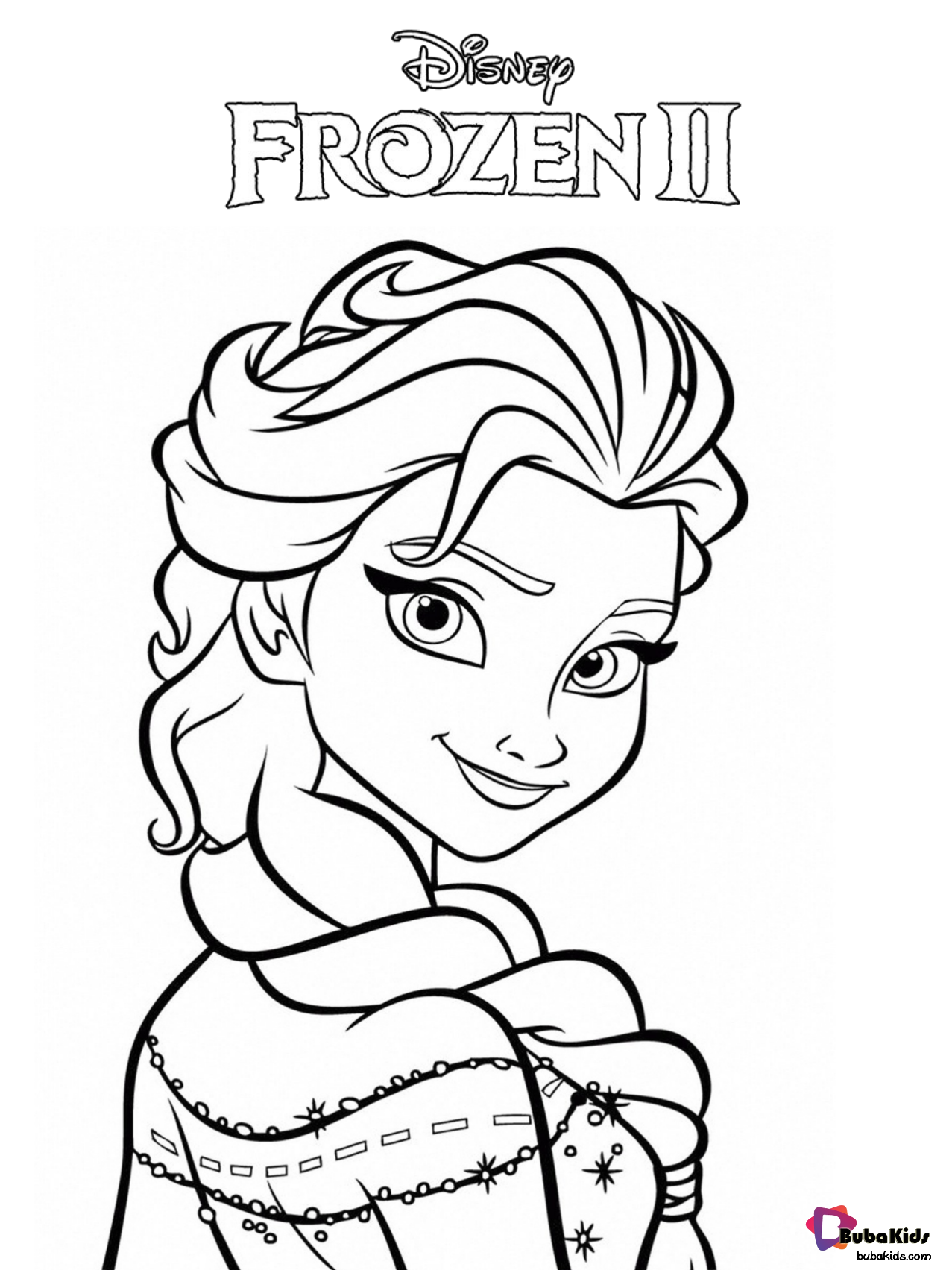 Free download and printable Frozen 2 coloring page.