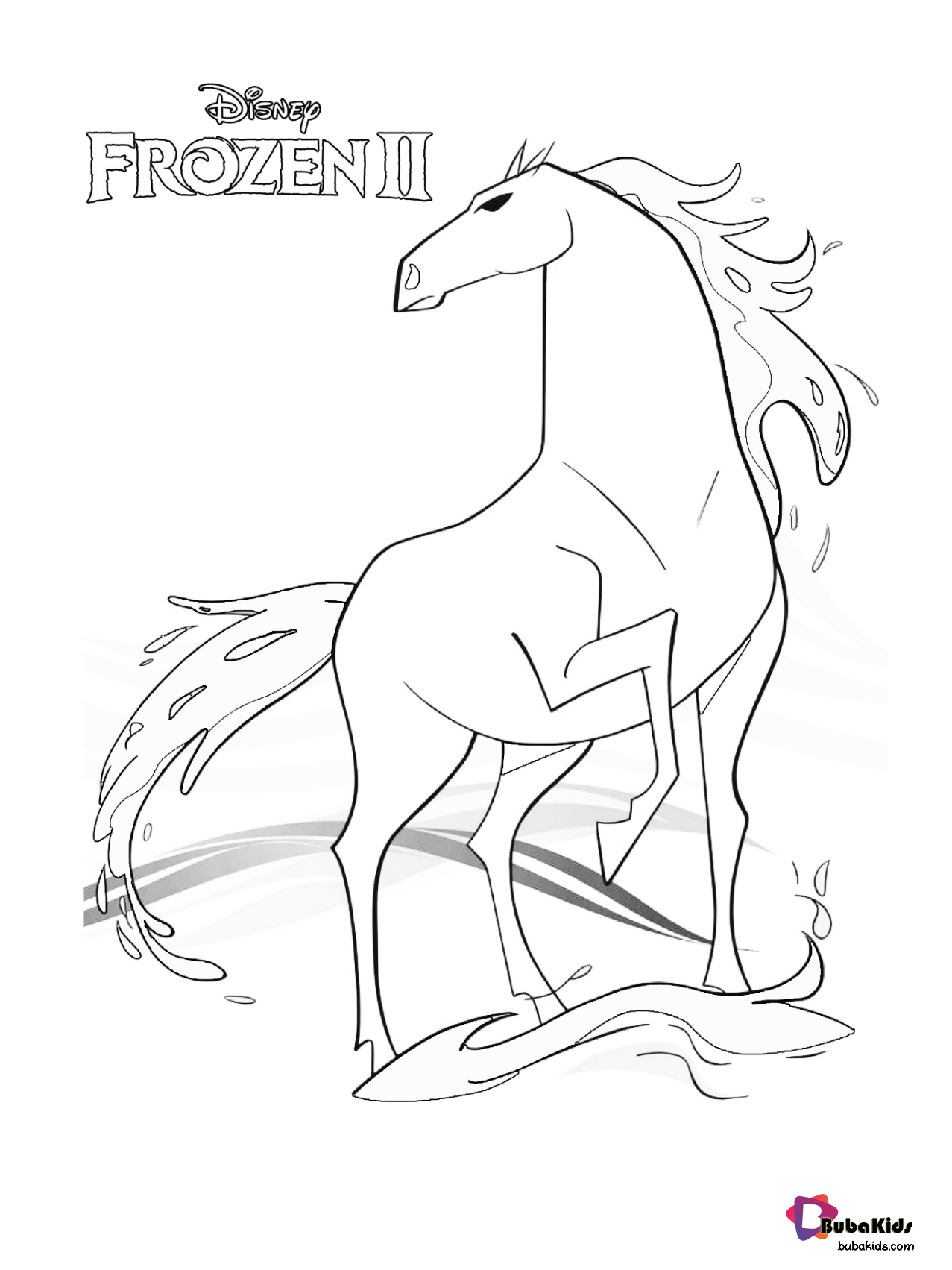Frozen 2 Nokk the magic horse coloring page. Wallpaper