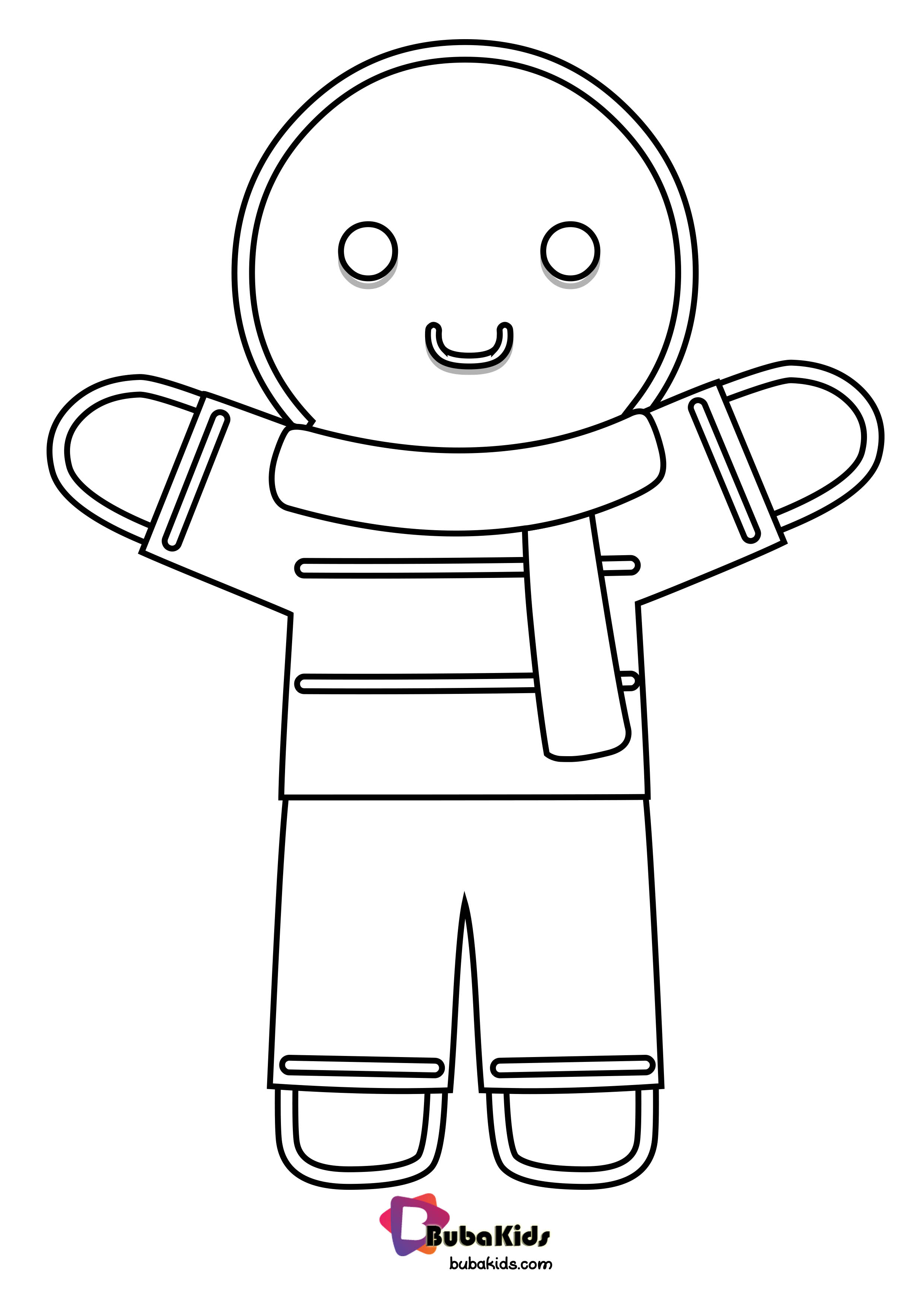 Gingerbread Coloring Page Winter Costume