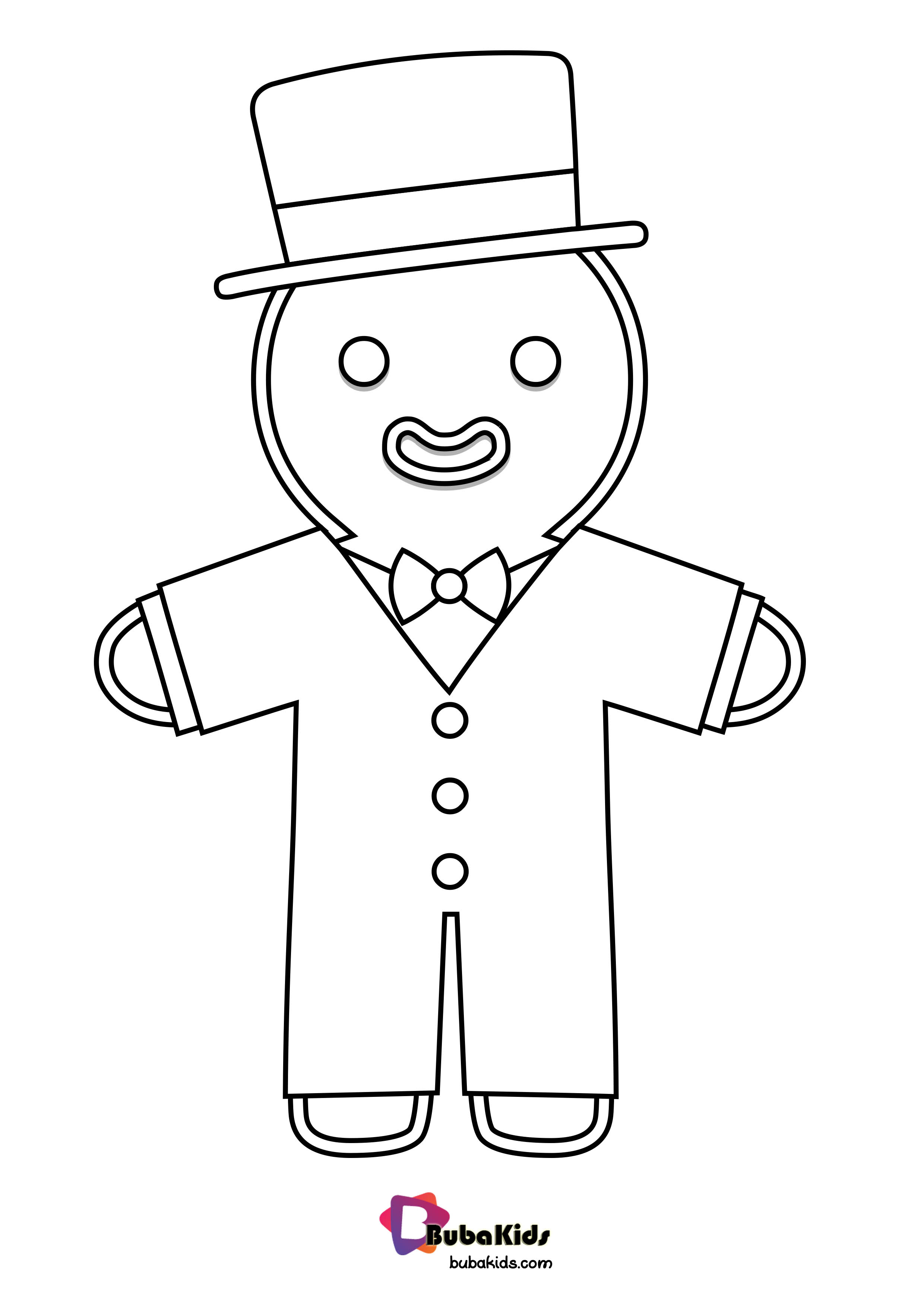 Gingerbread Cute Costume Coloring Page Wallpaper