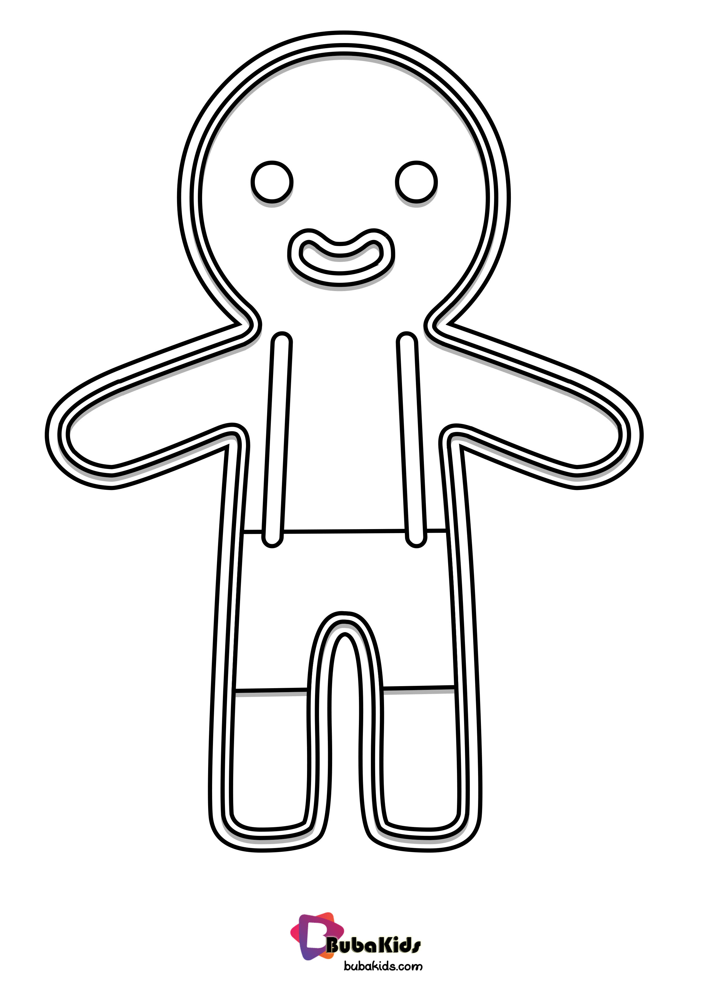 Gingerbread Little Kids Coloring Page Wallpaper