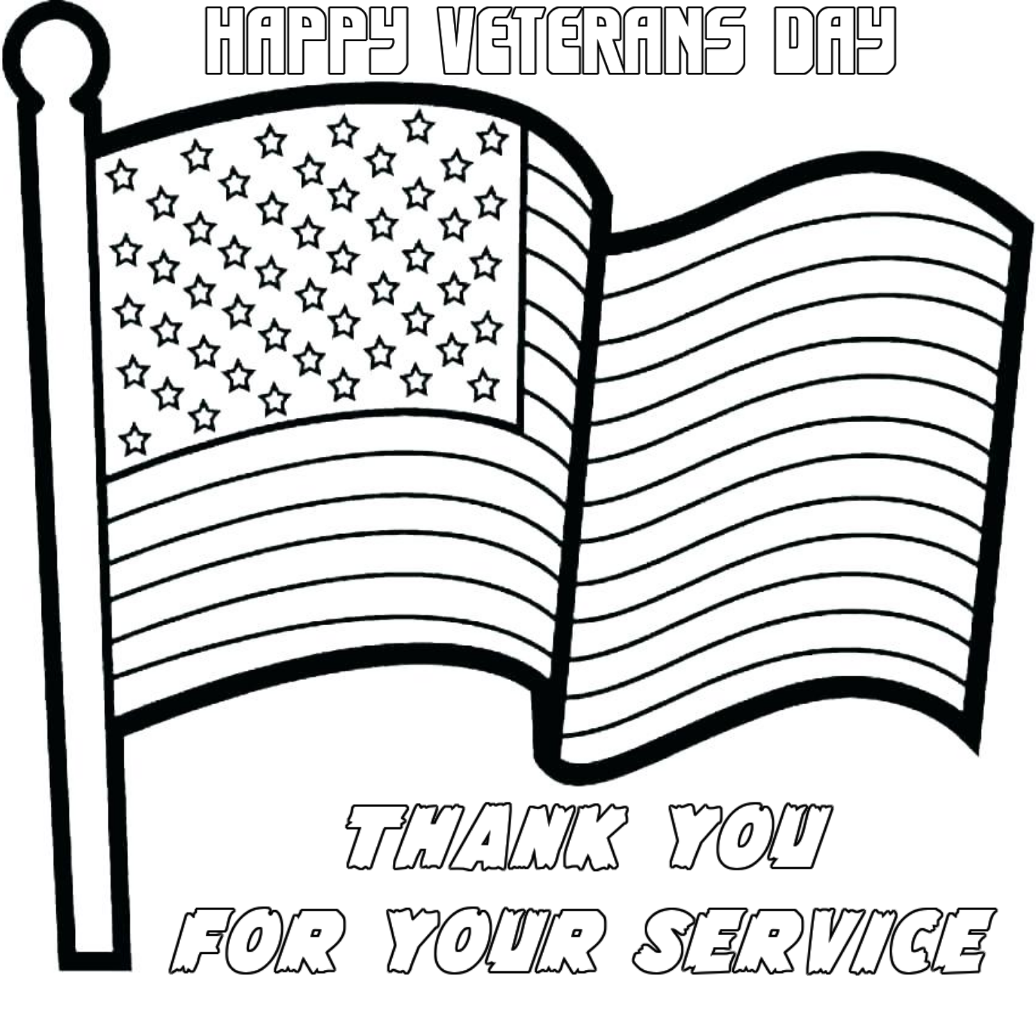 Veterans Day U.S Flag coloring pages free and printable