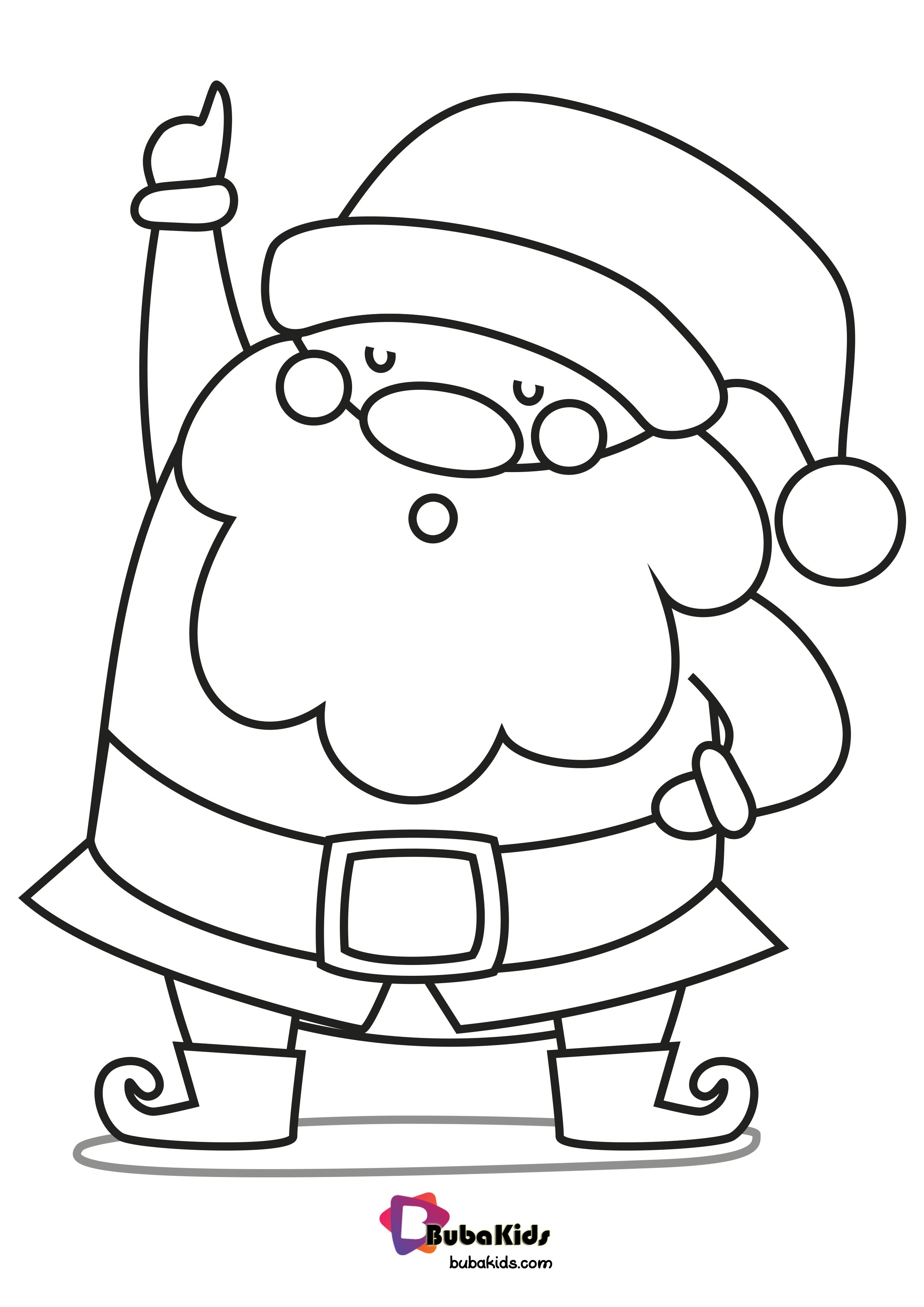 Holly Jolly Christmas Santa Coloring Page Wallpaper