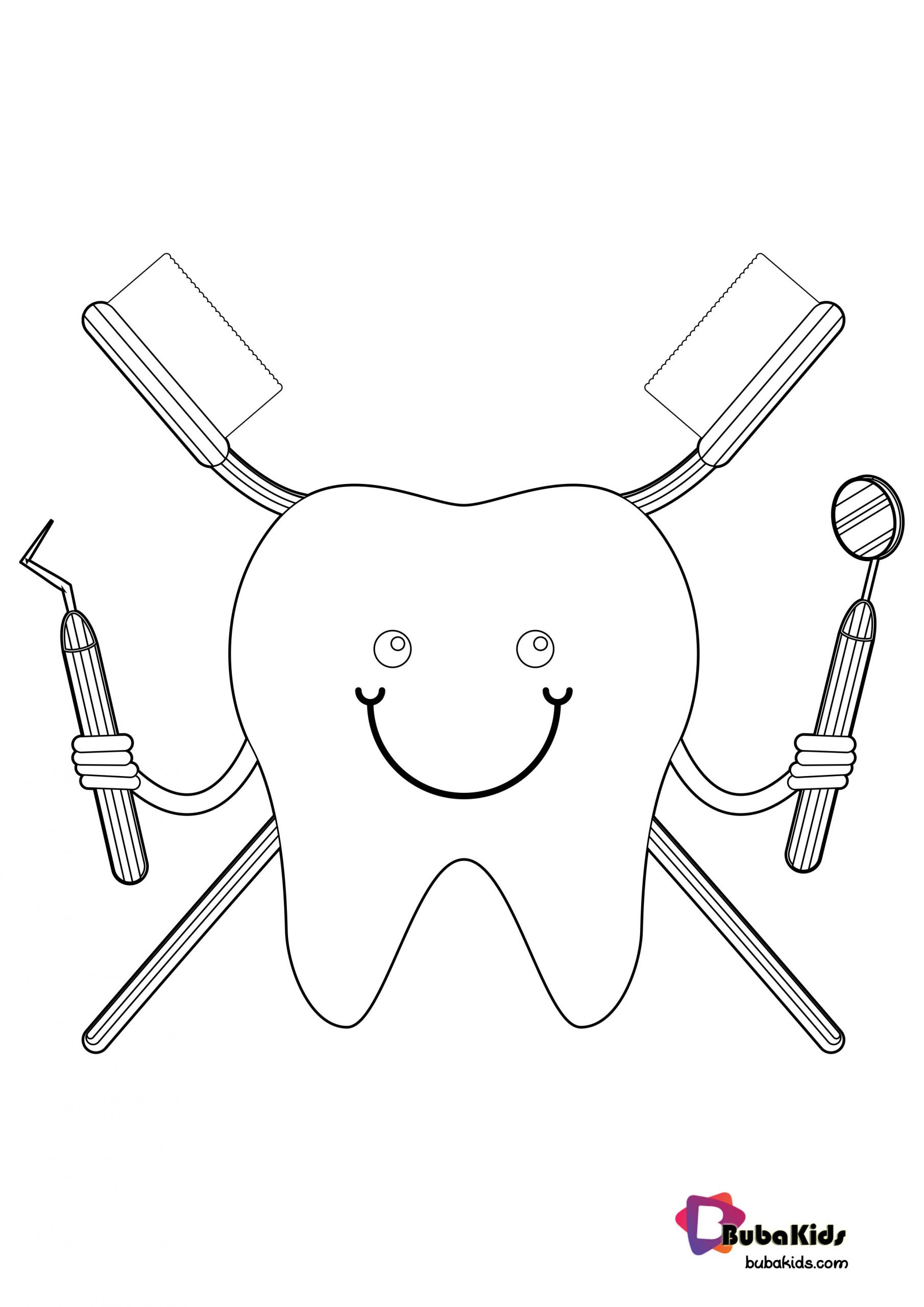 Kids Dentist Coloring Page Wallpaper