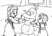 Little Princess Anna and Elsa Coloring Page