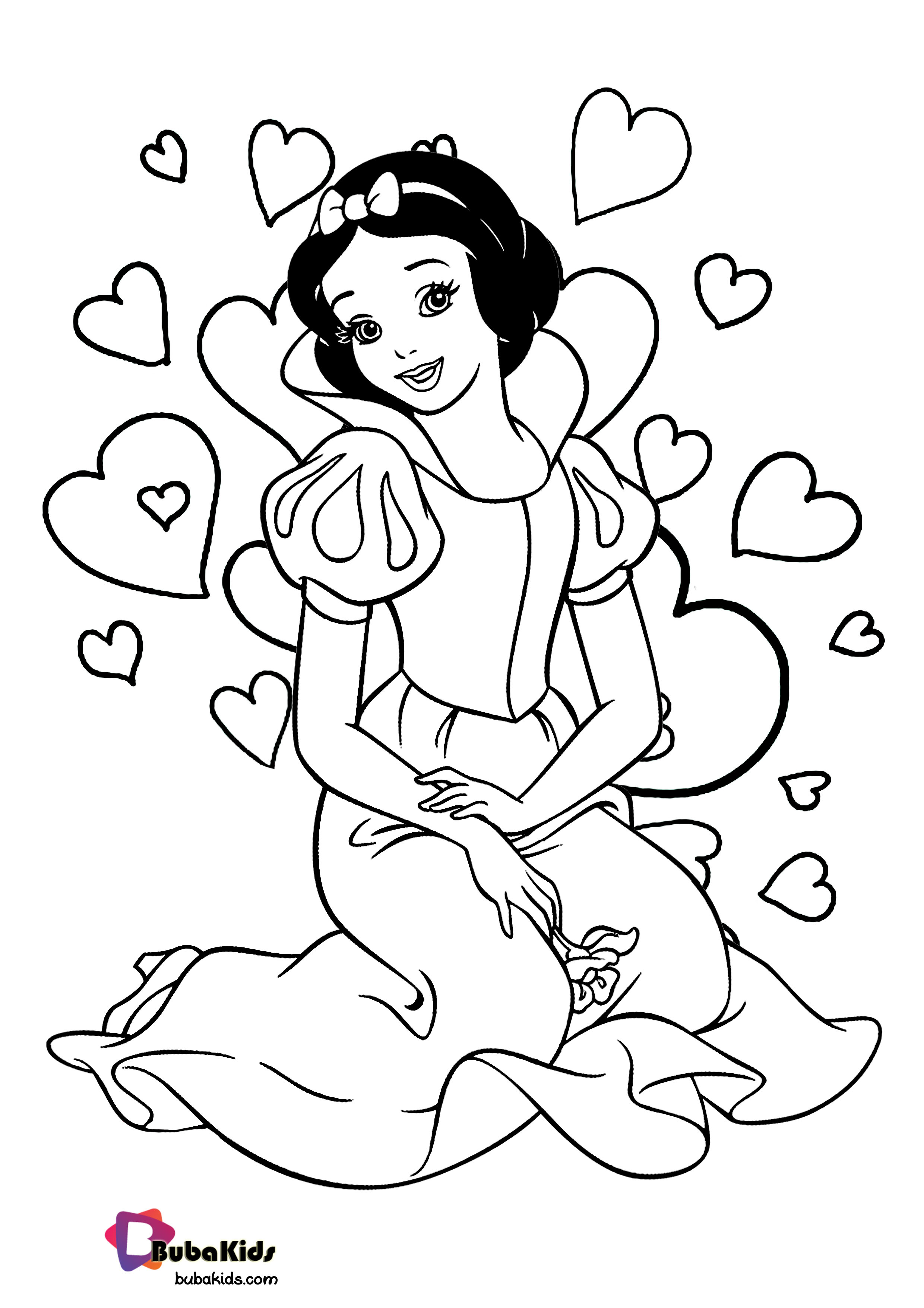 Love Snow White Coloring Page Wallpaper