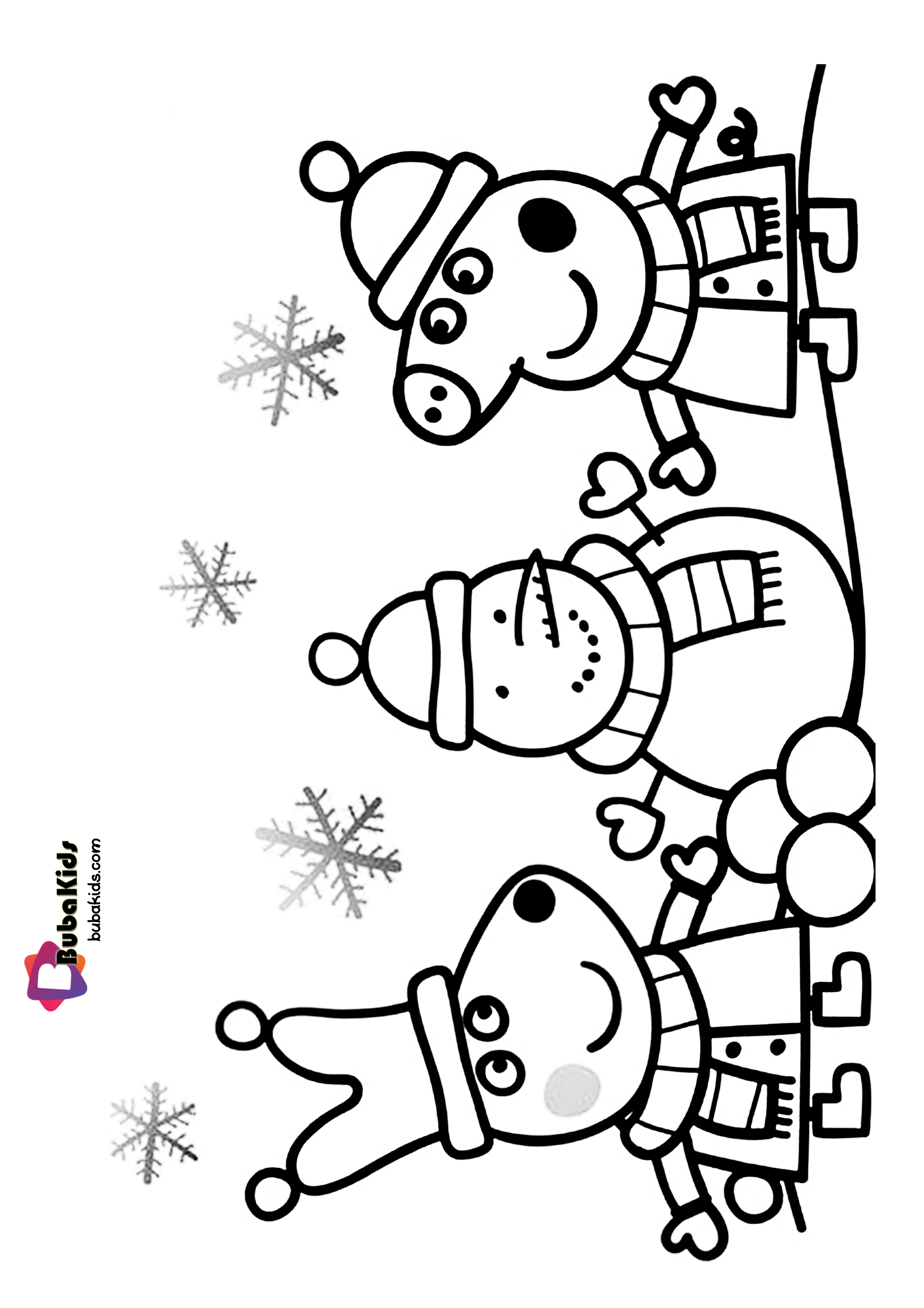 Peppa Pig Happy Christmas Coloring Page Wallpaper