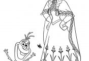 Princess Anna and Olaf Frozen 2 Coloring Page